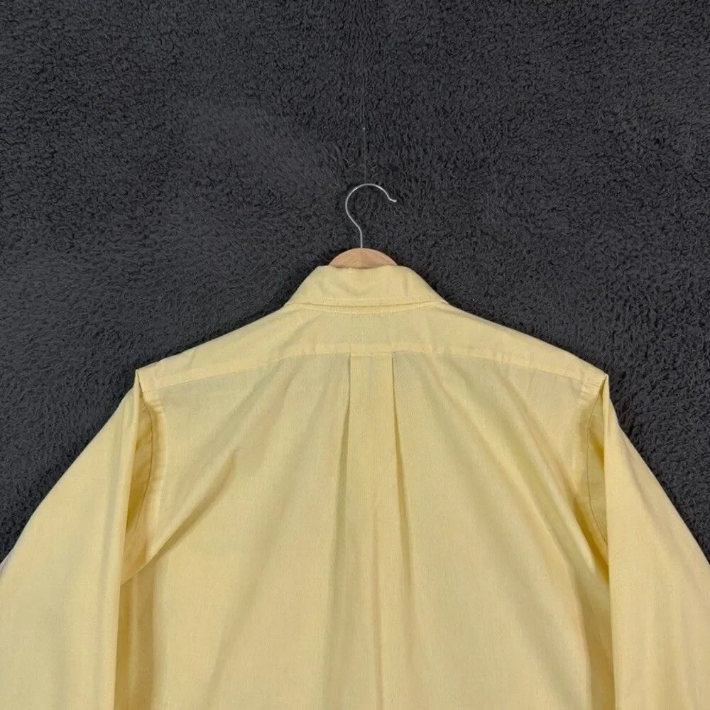 Vtg Brooks Brothers Shirt Mens 15.5 34 Yellow OCBD Button Down Brooksweave - Picture 7 of 11